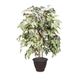 Vickerman 4' Artificial Frosted Maple Bush with Rattan Basket in Green