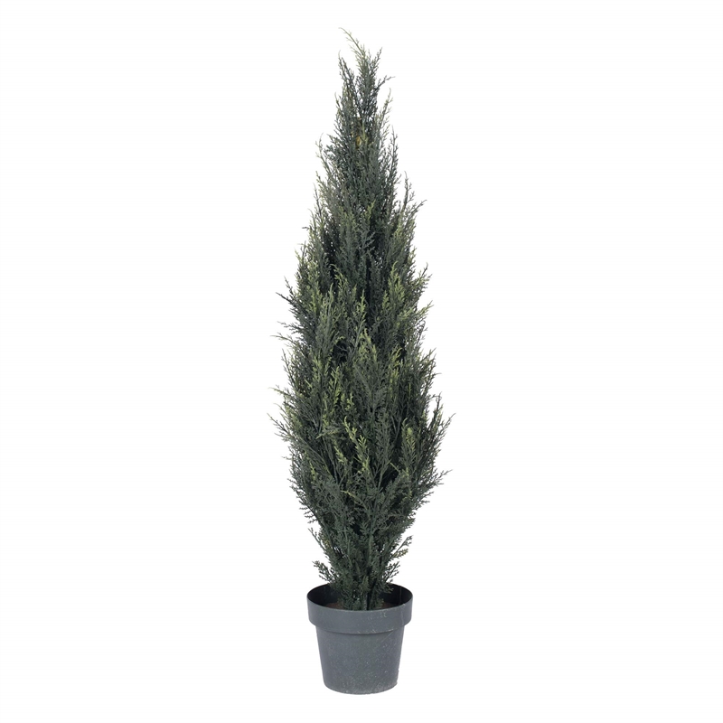 Vickerman 4' Plastic Artificial UV Resistant Pond Cypress Tree with Pot in Green
