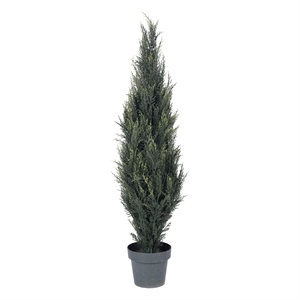 Vickerman 4' Plastic Artificial UV Resistant Pond Cypress Tree with Pot in Green