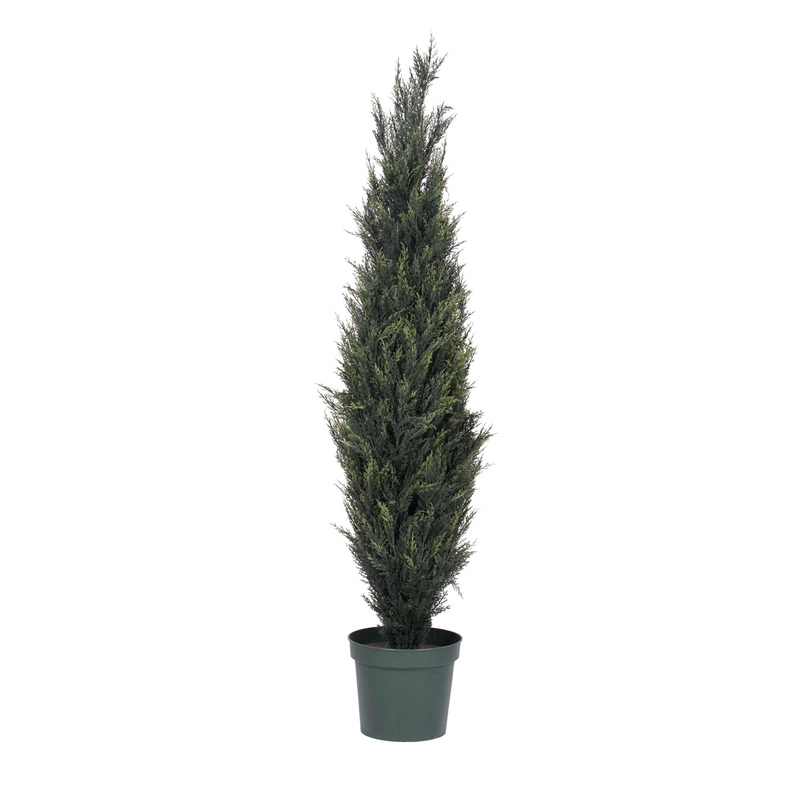 Vickerman 6' Plastic Artificial UV Resistant Pond Cypress Tree with Pot in Green