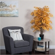 Vickerman 4' Artificial Aspen Bush with Black Plastic Pot in Orange