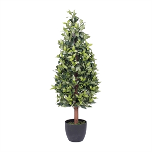 Vickerman 4' Artificial Green Bay Tree in Pot.