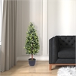 Vickerman 4' Artificial Green Bay Tree in Pot.