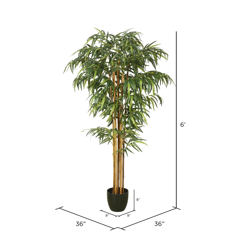 Vickerman 6' Artificial Green Bamboo Tree.