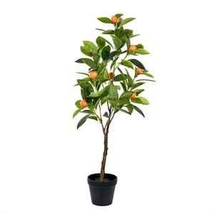 Vickerman 29&quot Plastic Artificial Potted Orange Tree in Green/Orange