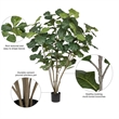 Vickerman 5' Artificial Green Potted Fiddle Tree.
