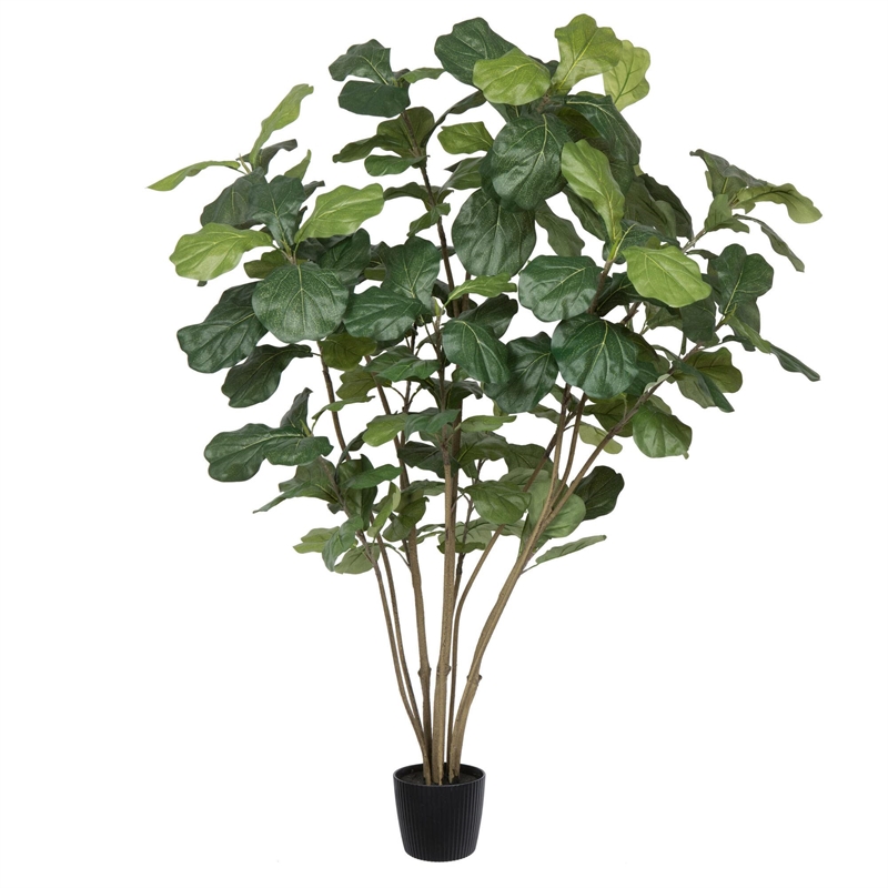 Vickerman 5' Artificial Green Potted Fiddle Tree.