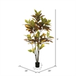 Vickerman 5' Potted Artificial Green and Orange Croton Tree