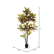 Vickerman 6' Potted Artificial Green and Orange Croton Tree