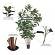 Vickerman 7' Potted Artificial Green Rubber Tree.