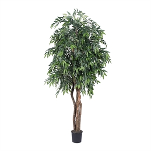 Vickerman 6' Artificial Smilax Executive Tree with Black Pot in Green