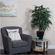 Vickerman 4' Artificial Mango Bush with Square Willow Basket in Green