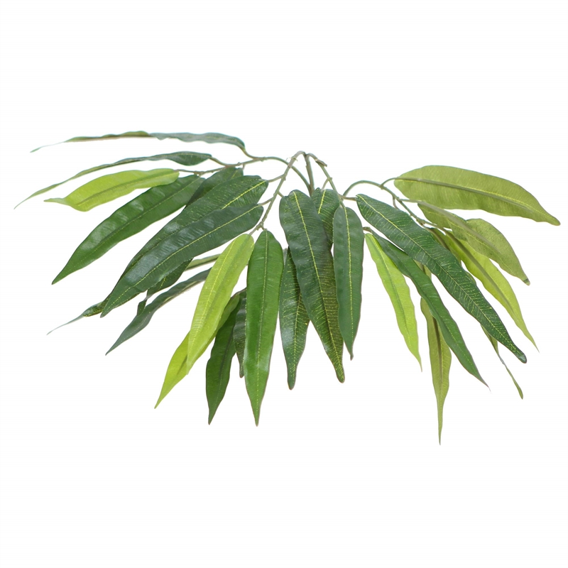Vickerman 4' Artificial Mango Bush with Square Willow Basket in Green