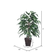 Vickerman 4' Artificial Mango Bush with Square Willow Basket in Green