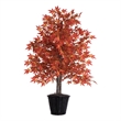 Vickerman 4' Artificial Maple Bush with Rattan Basket in Orange