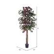 Vickerman 6' Artificial Capensia Deluxe Tree with Black Pot in Green/Red