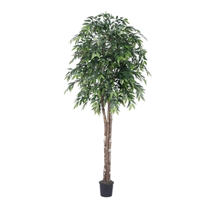 Vickerman 6' Artificial Smilax Deluxe Tree with Black Plastic Pot in Green