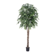 Vickerman 6' Artificial Smilax Deluxe Tree with Black Plastic Pot in Green