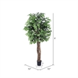 Vickerman 6' Artificial Ficus Executive Tree with Black Plastic Pot in Green