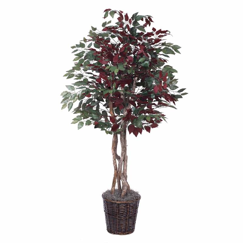 Vickerman 6' Artificial Capensia Executive Tree with Basket in Green/Red