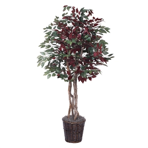 Vickerman 6' Artificial Capensia Executive Tree with Basket in Green/Red