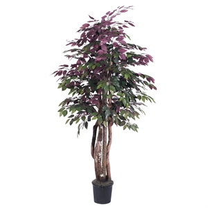 Vickerman 6' Artificial Capensia Executive Tree with Black Pot in Green/Red