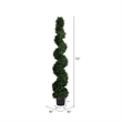 Vickerman 6' Plastic Artificial Potted Cedar Spiral Tree with LED in Green