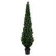 Vickerman 8' Contemporary Plastic Artificial Potted Cedar Tree in Green