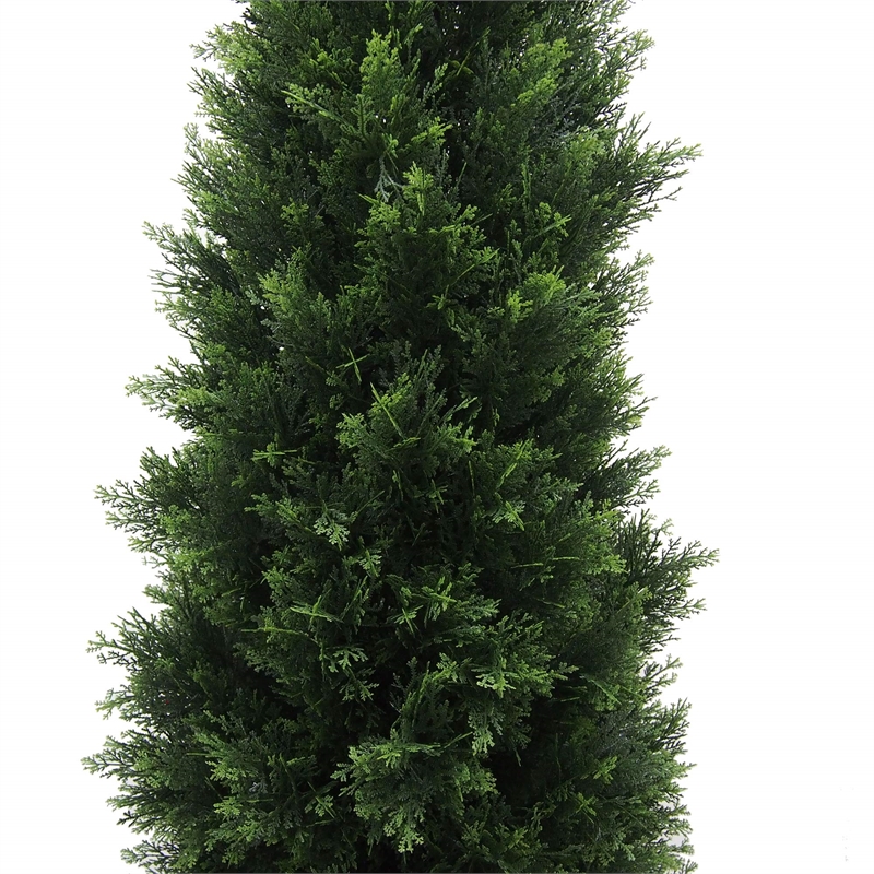 Vickerman 8' Contemporary Plastic Artificial Potted Cedar Tree in Green