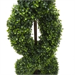 Vickerman 5' Artificial Boxwood Double Spiral Topiary with Black Pot in Green