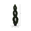 Vickerman 5' Artificial Boxwood Double Spiral Topiary with Black Pot in Green