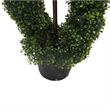 Vickerman 5' Artificial Boxwood Double Spiral Topiary with Black Pot in Green