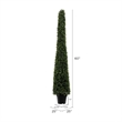 Vickerman 5' Contemporary Plastic Potted Artificial Boxwood Cone in Green