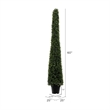Vickerman 5' Contemporary Plastic Potted Artificial Boxwood Cone in Green