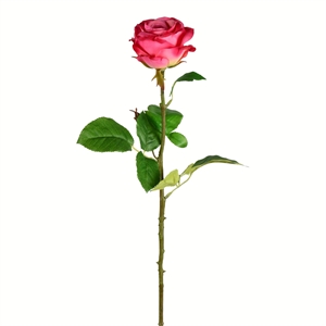 Vickerman 26&quot Fabric Artificial Rose Stem in Deep Pink (Set of 6)