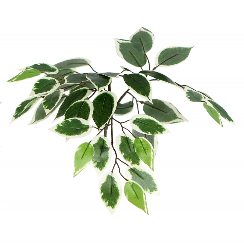 Vickerman 4' Artificial Variegated Extra Full Bush with Black Pot in Green/White