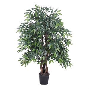 Vickerman 4' Artificial Smilax Extra Full Bush with Black Pot in Dark Green