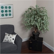 Vickerman 4' Artificial Maple Extra Full Bush with Basket in Green/Silver
