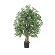 Vickerman 4' Artificial Japanese Maple Bush with Black Pot in Green