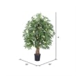 Vickerman 4' Artificial Japanese Maple Bush with Black Pot in Green
