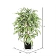 Vickerman 4' Artificial Mango Extra Full Bush with Black Pot in Green