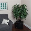 Vickerman 4' Artificial Mango Extra Full Bush with Black Pot in Green