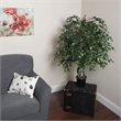 Vickerman 4' Artificial Mini Ficus Extra Full Bush with Black Pot in Green