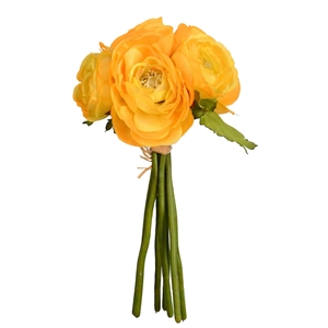 Vickerman 9&quot Plastic Artificial Mini Ranunculus Spray in Yellow (Set of 3)