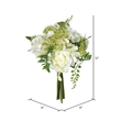 Vickerman 12'' Contemporary Fabric Artificial Rose Bouquet in White (Set of 2)