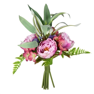 Vickerman 14'' Fabric Artificial Peony Bouquet in Mauve Pink (Set of 2)