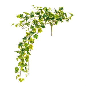 Vickerman 34&quot Fabric Artificial Variegated Ivy Hanging Bush in Green