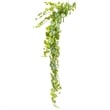 Vickerman 6' Fabric Artificial Grape Leaf Ivy Hanging Bush in Green/White