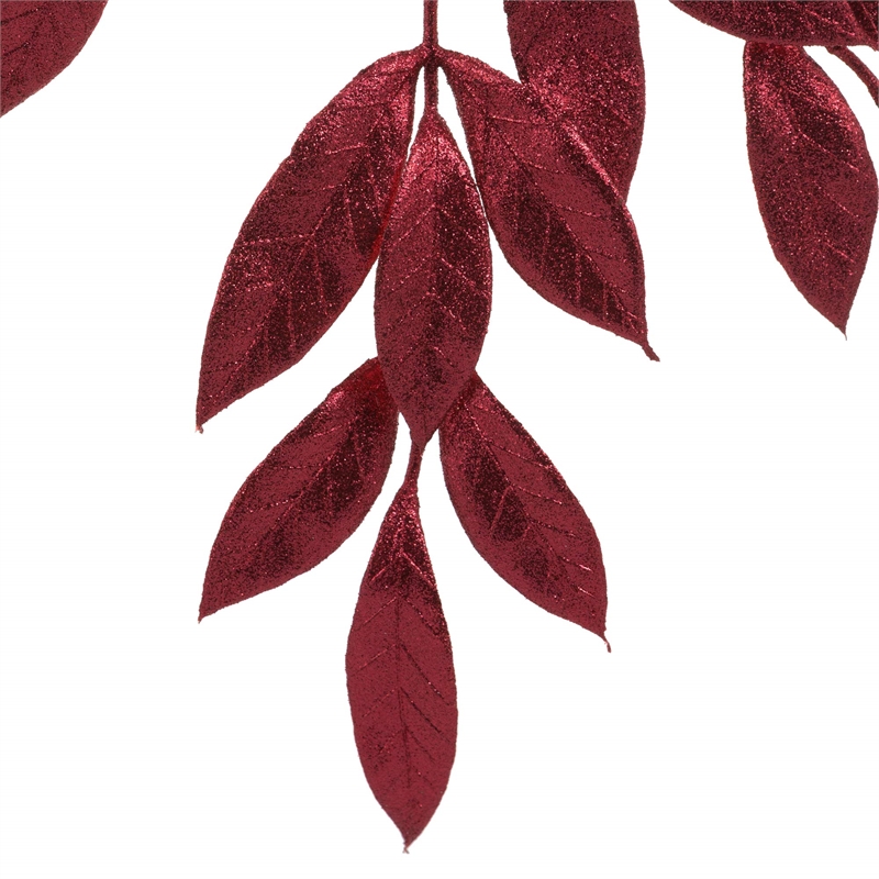 Vickerman Bay Leaf Artificial Christmas Spray in Burgundy Red (Set of 12)