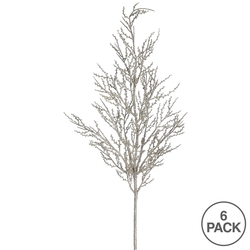 Vickerman Onoclea Wild Huck Artificial Christmas Spray in Silver (Set of 6)